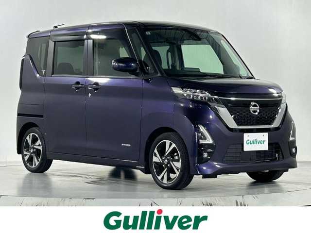 日産 ルークス ハイウェイスター Gターボ 佐賀県 2021(令3)年 2.6万km アメジストパープル 純正9型ナビTV/MM320D-L/CD/DVD/MSV/Bluetooth/フルセグTV/禁煙車/エマージェンシーブレーキ/純正LEDオートライト/純正LEDフォグ/純正セキュリティアラーム/純正エアロ/純正ルーフエンドスポイラー/純正15インチアルミ/純正フロアマット/ハンズフリー左側電動スライドドア/アラウンドビューモニター/クリアランスソナー/リアサーキュレーター（プラズマクラスター）/オートエアコン/本革巻ハンドル/ウインカードアミラー/ETC/インテリジェントキー/プッシュエンジンスタート/新車時保証書/取扱い説明書