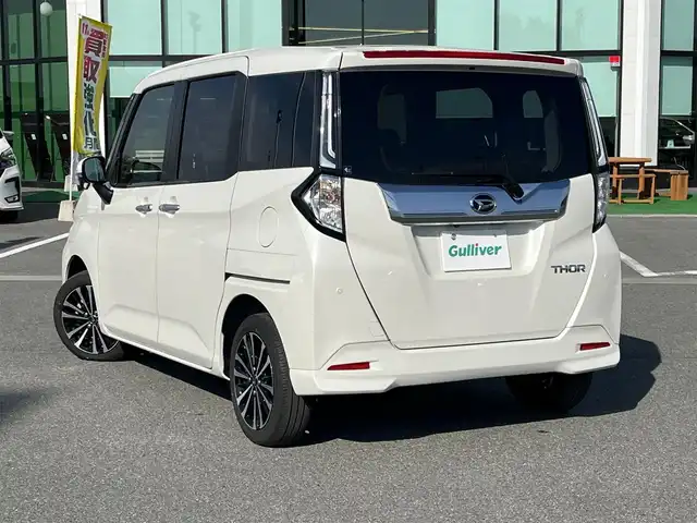 ダイハツ トール カスタムG ターボ 宮城県 2025(令7)年 0.5万km パールホワイトⅢ 純正9インチディスプレイオーディオ/(TV/BT/AppleCarPlay/AndroidAuto)/レーダークルーズコントロール/アラウンドビューモニター/前後コーナーセンサー/衝突軽減システム/レーンキープアシスト/両側パワースライドドア/後席サンシェード/LEDヘッドライト/純正15インチAW/保証書/取り扱い説明書/スペアキーX1