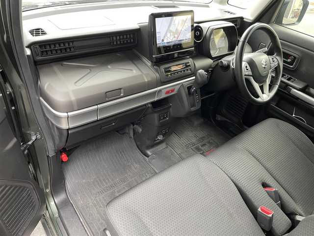 スズキ スペーシア ギア HYBRID XZターボ 滋賀県 2022(令4)年 3.2万km クールカーキパールメタリック/ガンメタリック2トーン 純正9型ナビ/【Bluetooth/USB/AppleCarPlay/AndroidoAuto/フルセグTV】/全方位カメラ/パドルシフト/シートヒーター/追従クルーズコントロール/ステアリングリモコン/スマートキー/純正１４AW/ルーフレール/ビルトインETC