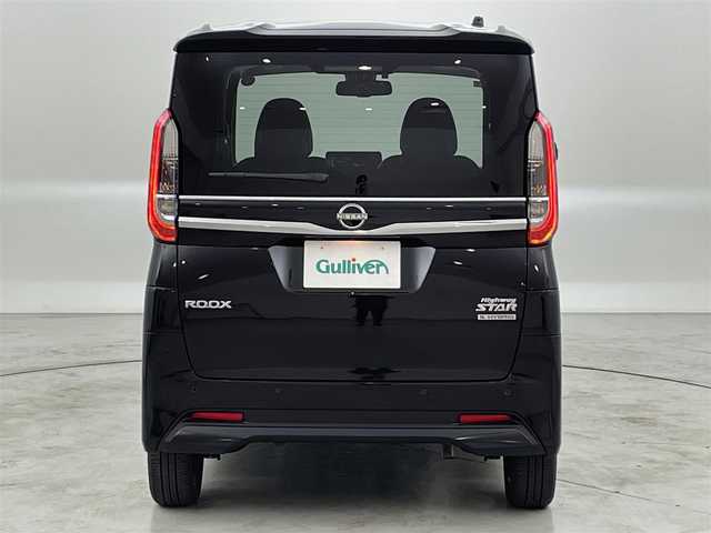 日産 ルークス ハイウェイスター Gターボ 福岡県 2024(令6)年 0.2万km ブラック 純正９型ナビ（フルセグＴＶ）　/全方位カメラ　/ＥＴＣ　/セーフティ・シールドスイッチ　/エマージェンシーブレーキ　/レーンキープ　/先行車発進お知らせ　/コーナーセンサー　/両側電動スライドドア　/純正１５インチＡＷ