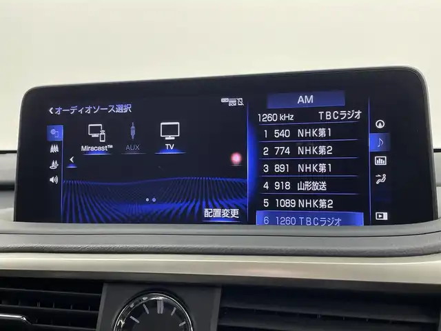 レクサス ＲＸ 450h Fスポーツ 宮城県 2022(令4)年 4.5万km ホワイトノーヴァガラスフレーク パノラマルーフ/4WD/純正ナビ/(AM/FM/CD/DVD/SD/USB/BT/AUX/Miracast/フルセグTV)/フロントサイドバックカメラ/ETC2.0/前方ドライブレコーダー/ブラインドスポットモニター/ヘッドアップディスプレイ/レザーシート/パワーシート/シートメモリー/シートヒーター/エアシート/ステアリングヒーター/パドルシフト/電動チルト＆テレスコピックステアリング/プッシュスタート/スマートキー/スペアキー/オートライト/オートマチックハイビーム/三眼LEDヘッドライト/ドアバイザー/純正フロアマット/純正20インチアルミホイール