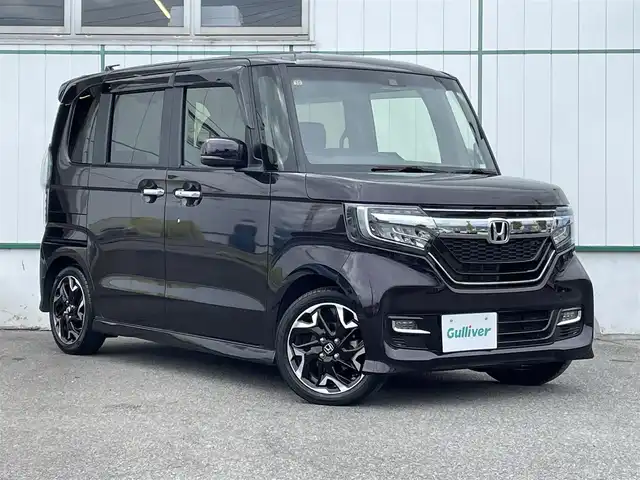 ホンダ Ｎ ＢＯＸ カスタム G EX ターボ ホンダセンシング 山梨県 2018(平30)年 1.3万km プレミアムベルベットパープル・パール 純正ナビ/バックカメラ/フルセグTV/両側パワースライドドア/ホンダセンシング/レーダークルーズコントロール/レーンキープアシスト/衝突被害軽減ブレーキ/横滑り防止装置/純正AW15インチ/ハーフレザーシート/スマートキー/プッシュスタート/純正フロアマット/LEDオートライト/革巻きステアリング