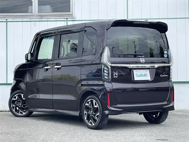ホンダ Ｎ ＢＯＸ カスタム G EX ターボ ホンダセンシング 山梨県 2018(平30)年 1.3万km プレミアムベルベットパープル・パール 純正ナビ/バックカメラ/フルセグTV/両側パワースライドドア/ホンダセンシング/レーダークルーズコントロール/レーンキープアシスト/衝突被害軽減ブレーキ/横滑り防止装置/純正AW15インチ/ハーフレザーシート/スマートキー/プッシュスタート/純正フロアマット/LEDオートライト/革巻きステアリング