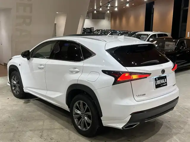 レクサス ＮＸ 300 Fスポーツ 道央・札幌 2018(平30)年 5.5万km ホワイトノーヴァガラスフレーク ムーンルーフ/ルーフレール/三眼フルLEDヘッドランプ/パーキングサポートブレーキ/パノラミックビューモニター/フロントスポイラー(社外)/LexusSafetySystem＋/Fスポーツ専用スポーツシート/シートヒーター/シートベンチレーション/ステアリングヒーター/純正メモリナビ/フルセグTV/CD/DVD/SD/USB/Bluetooth/デジタルインナーミラー/パワーテールゲート