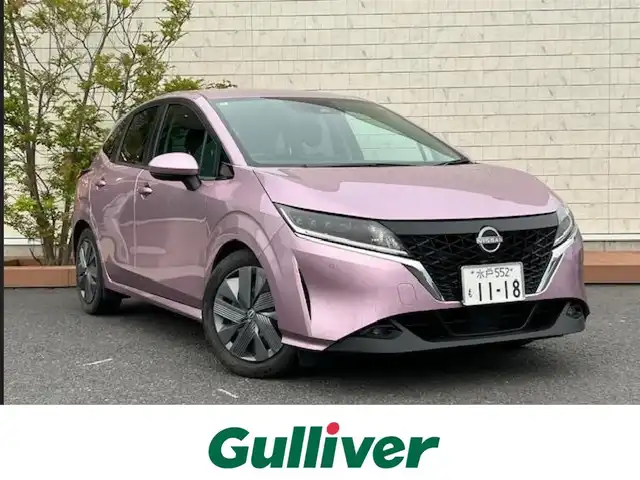 日産 ノート X 茨城県 2022(令4)年 2.3万km カーマインレッド 純正ナビ /純正AW /ブラインドスポットモニター /ETC /ドライブレコ―ダー /スマートキー /ABS /デジタルインナーミラー /コーナーセンサー /シートヒーター /ステアリングヒーター /ステアリングリモコン