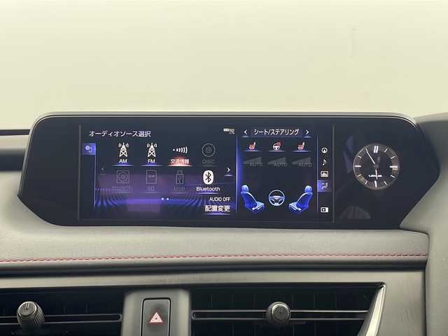 レクサス ＵＸ 250h Fスポーツ 栃木県 2019(令1)年 6.2万km ホワイトノーヴァガラスフレーク サンルーフ/赤革シート/純正SDナビ/ フルセグTV/CD/DVD/Bluetooth/AM/FM/AUX/Lexus Safty System+/・オートマチックハイビーム/・プリクラッシュセーフティ/・レーントレーシングアシスト/・レーダークルーズコントロール/・レーンディパーチャーアラート/・ブラインドスポットモニター/・クリアランスソナー/バックカメラ/ビルトインETC2.0/電動リアゲート/シートヒーター(D/N席)/ステアリングヒーター/パワーシート(D席)/エアーシート(D席)/三眼LEDヘッドライト/純正18インチアルミホイール/プッシュスタート/純正フロアマット/サイド+カーテンエアバッグ/スマートキー