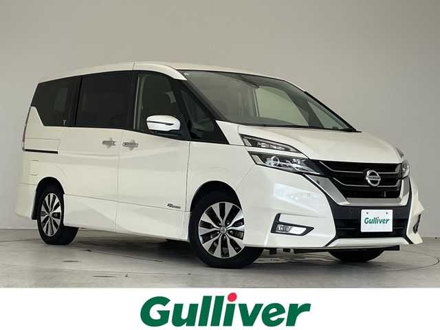 日産 セレナ ハイウェイスター G 愛知県 2017(平29)年 4.7万km ブリリアントホワイトパール プロパイロット/純正9型ナビ/フリップダウンモニター/全方位カメラ/両側パワースライドドア/クルーズコントロール/バックカメラ/コーナーセンサー/純正アルミホイール/LEDヘッドライト/オートライト/ドライブレコーダー/ETC/衝突軽減システム/フルセグ/CD DVD/Bluetooth/ステアリングスイッチ/スマートキー/プッシュスタート