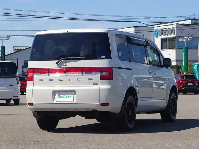 三菱 デリカＤ：５ D－Power package 山形県 2017(平29)年 7.2万km ウォームホワイトパール 4WD/メモリナビ/　　【CD ワンセグ USB】/バックカメラ/両側パワースライドドア/クルーズコントロール/HIDオートヘッドライト/シートヒーター/パドルシフト/IC付ターボ/電動格納ウィンカーミラー/フォグランプ/フロアマット/ドアバイザ―/スマートキー/ETC