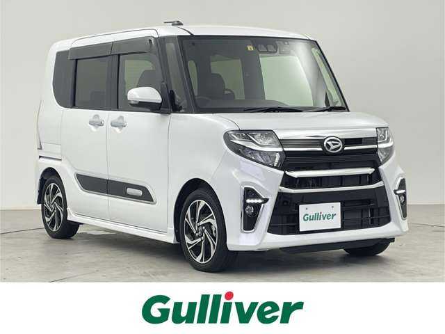 ダイハツ タント カスタム RS スタイルセレクション 千葉県 2022(令4)年 2.7万km シャイニングホワイトパール スマートアシスト/・先行車発進お知らせ機能/・車線逸脱防止アシスト/・標識認識アシスト/・レーンキープコントロール/・レーダークルーズコントロール/・クリアランスソナー/両側パワースライドドア/ミラクルオープン/スーパースライド/Panasonicメモリナビ/・型式：CN-HE01WD/・CD/DVD/Bluetooth/フルセグTV/バックカメラ/ビルトインETC/ハーフレザーシート/シートヒーター/電子パーキングブレーキ/革巻きステアリング/ステアリングスイッチ/オートライト/・LEDヘッドライト/・LEDフォグランプ/・シーケンシャルウィンカー/・電動格納ミラー/・ブレーキホールド/アイドリングストップ/純正15インチアルミホイール/純正フロアマット/純正ドアバイザー/禁煙車