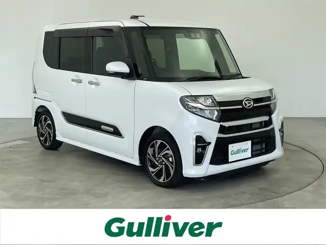 ダイハツ タント カスタム RS スタイルセレクション 大分県 2022(令4)年 2.7万km シャイニングホワイトパール スマートアシスト/・先行車発進お知らせ機能/・車線逸脱防止アシスト/・標識認識アシスト/・レーンキープコントロール/・レーダークルーズコントロール/・クリアランスソナー/両側パワースライドドア/ミラクルオープン/スーパースライド/Panasonicメモリナビ/・型式：CN-HE01WD/・CD/DVD/Bluetooth/フルセグTV/バックカメラ/ビルトインETC/ハーフレザーシート/シートヒーター/電子パーキングブレーキ/革巻きステアリング/ステアリングスイッチ/オートライト/・LEDヘッドライト/・LEDフォグランプ/・シーケンシャルウィンカー/・電動格納ミラー/・ブレーキホールド/アイドリングストップ/純正15インチアルミホイール/純正フロアマット/純正ドアバイザー/禁煙車