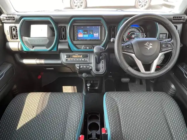 スズキ ハスラー HYBRID G 島根県 2023(令5)年 1.7万km デニムブルー ガンメタリック 2トーン 社外ディスプレイオーディオ　/Ｂｌｕｅｔｏｏｔｈ接続　/前方ドライブレコーダー/ビルトインＥＴＣ　/前席シートヒーター　/アダプティブクルーズコントロール　/ダウンヒルアシストコントール/衝突軽減ブレーキ /レーンアシスト　/リアコーナーセンサー　/横滑り防止装置/アイドリングストップ/スマートキー/プッシュスタート/純正15インチアルミホイール/純正フロアマット