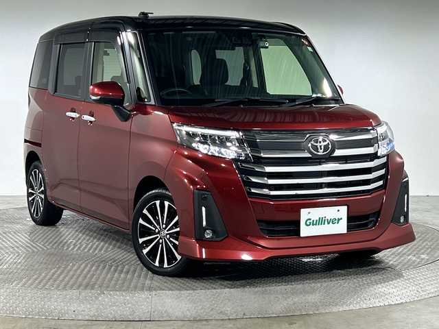 トヨタ ルーミー カスタムG－T 神奈川県 2020(令2)年 1.3万km ブラックマイカメタリック/ファイアークォーツレッドメタリック 純正9型SDナビゲーション【NSZT-Y68T】/AM FM フルセグ Bluetooth SD CD DVD/パノラマミックビューモニター/両側パワースライドドア/スマートアシスト/衝突回避支援ブレーキ機能/車線逸脱警報機能/衝突警報機能/ふらつき警報/ブレーキ制御付誤発進抑制機能/サイドビューランプ/先行車発進お知らせ機能/コーナーセンサー/アダプティブドライビングビーム/アダプティブクルーズコントロール/路側逸脱警報/標識認識機能/アイドリングストップ/ETC/電子パーキングブレーキ/オートホールド/前席シートヒーター/革巻きステアリング/ステアリングリモコン/前後ドライブレコーダー/純正フロアマット/純正15インチアルミホイル/LEDヘッドライト/オートライト/フォグランプ/電動格納ミラー/ウィンカーミラー/ドアバイザー/プッシュスタート/スマートキー
