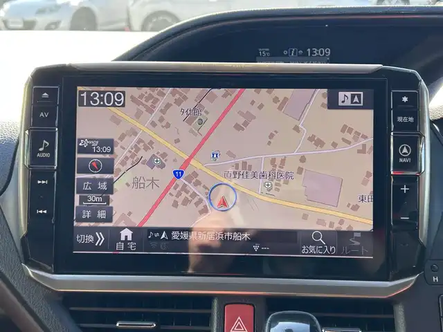 トヨタ エスクァイア Gi プレミアムパッケージ 愛媛県 2018(平30)年 7.9万km ブラック ALPINEビックX11型ナビ(Bluetooth/フルセグTV)/ALPINEフリップダウンモニター/バックカメラ/両側パワースライドドア/茶色ハーフレザーシート/シートヒーター/トヨタセーフティセンス/衝突被害軽減装置/車線逸脱防止装置/クルーズコントロール/LEDヘッドライト/オートライト/オートマチックハイビーム/ステアリングヒーター/ステアリングリモコン/HDMI入力端子/アイドリングストップ/現状サマー(純正AW)(195/65/R15)/YOKOHAMA BluEarth-ES ES32/禁煙車