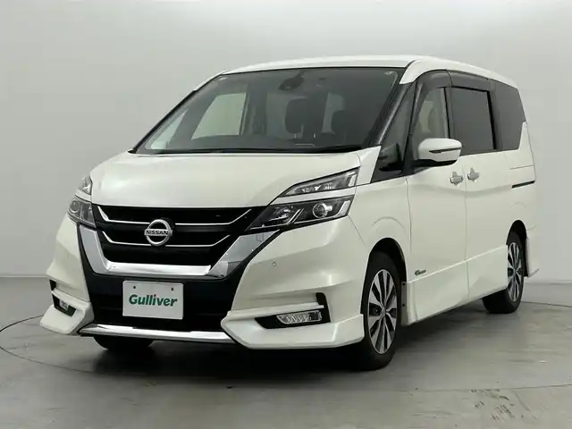 日産 セレナ ハイウェイスター プロパイロットED 群馬県 2017(平29)年 2.9万km ブリリアントホワイトパール アルパイン後席用フリップダウンモニター　プロパイロット　社外8インチナビ（CD/DVD/Bluetooth/フルセグ/SD）　　バックカメラ　ETC　両側パワースライドドア　エマージェンシーブレーキ　車線逸脱警報　電動パーキングブレーキ　前席シートヒーター　純正エンジンスターター　LEDヘッドライト　純正16インチアルミホイール