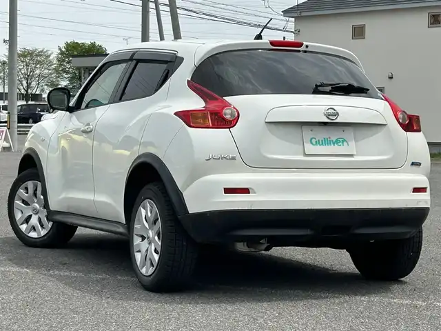 日産 ジューク 15RX タイプV 道央・札幌 2014(平26)年 6.5万km ブリリアントホワイトパール 純正SDナビ/FM/AM/CD/DVD/フルセグ/バックカメラ/ETC/プッシュスタート/スマートキー/スペアキー/電格ミラー/ヘッドライトレベライザー/アイドリングストップ/AAC/ドアバイザー/Wエアバッグ