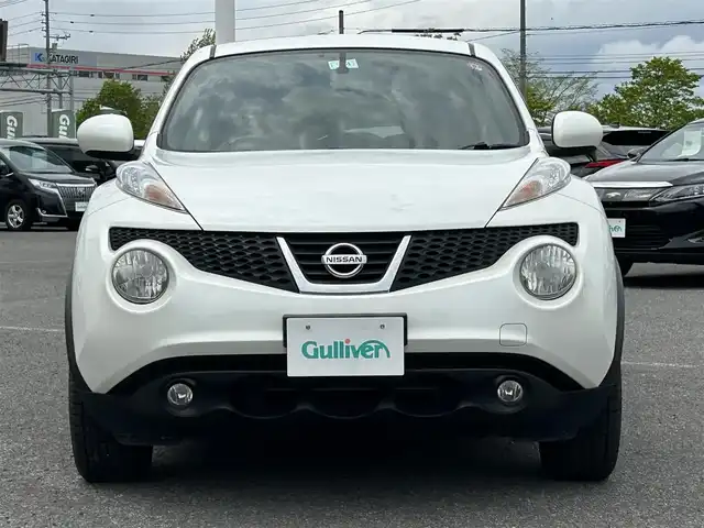 日産 ジューク 15RX タイプV 道央・札幌 2014(平26)年 6.5万km ブリリアントホワイトパール 純正SDナビ/FM/AM/CD/DVD/フルセグ/バックカメラ/ETC/プッシュスタート/スマートキー/スペアキー/電格ミラー/ヘッドライトレベライザー/アイドリングストップ/AAC/ドアバイザー/Wエアバッグ