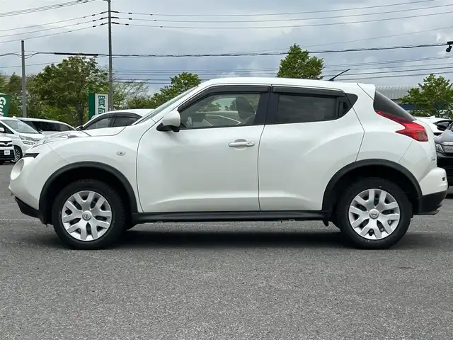 日産 ジューク 15RX タイプV 道央・札幌 2014(平26)年 6.5万km ブリリアントホワイトパール 純正SDナビ/FM/AM/CD/DVD/フルセグ/バックカメラ/ETC/プッシュスタート/スマートキー/スペアキー/電格ミラー/ヘッドライトレベライザー/アイドリングストップ/AAC/ドアバイザー/Wエアバッグ