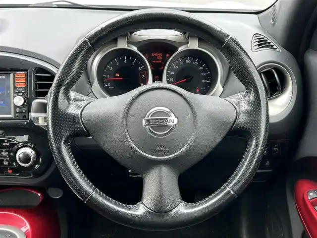 日産 ジューク 15RX タイプV 道央・札幌 2014(平26)年 6.5万km ブリリアントホワイトパール 純正SDナビ/FM/AM/CD/DVD/フルセグ/バックカメラ/ETC/プッシュスタート/スマートキー/スペアキー/電格ミラー/ヘッドライトレベライザー/アイドリングストップ/AAC/ドアバイザー/Wエアバッグ