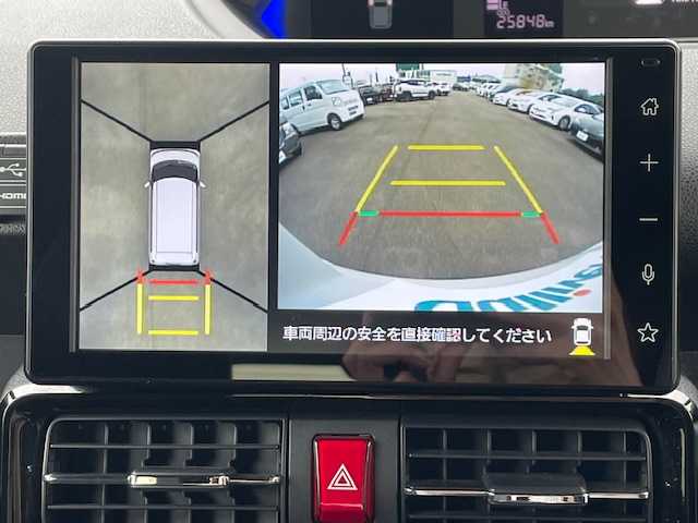 ダイハツ タント カスタム RS 静岡県 2022(令4)年 2.6万km シャイニングホワイトパール ●純正ディスプレイオーディオ/(フルセグ/Bluetooth/AppleCarPlay)/●全方位カメラ/●前席シートヒーター/●衝突軽減ブレーキ/●レーンキープアシスト/●レーダークルーズコントロール/●後方コーナーセンサー/●電動パーキングブレーキ/●オートブレーキホールド/●アイドリングストップ/●LEDライト/●オートライト/●フォグランプ/●革巻きステアリング/●ステアリングスイッチ/●ETC/●前後ドライブレコーダー/●フロアマット/●ドアバイザー/●横滑り防止装置/●スマートキー/●プッシュスタート/●純正15インチアルミホイール/●W＋サイド＋カーテンSRS＋ABS/●取扱説明書