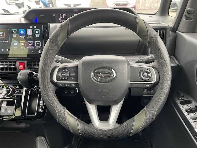 ダイハツ タント カスタム RS 静岡県 2022(令4)年 2.6万km シャイニングホワイトパール ●純正ディスプレイオーディオ/(フルセグ/Bluetooth/AppleCarPlay)/●全方位カメラ/●前席シートヒーター/●衝突軽減ブレーキ/●レーンキープアシスト/●レーダークルーズコントロール/●後方コーナーセンサー/●電動パーキングブレーキ/●オートブレーキホールド/●アイドリングストップ/●LEDライト/●オートライト/●フォグランプ/●革巻きステアリング/●ステアリングスイッチ/●ETC/●前後ドライブレコーダー/●フロアマット/●ドアバイザー/●横滑り防止装置/●スマートキー/●プッシュスタート/●純正15インチアルミホイール/●W＋サイド＋カーテンSRS＋ABS/●取扱説明書