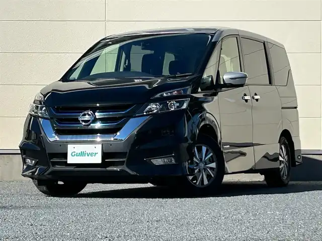日産 セレナ e－パワー ハイウェイスター V 茨城県 2018(平30)年 7.6万km ダイヤモンドブラック 2トーン 純正9型ナビ/フルセグTV/両側パワースライドドア/アラウンドビューモニター/ビルトインETC/後席用フリップダウンモニター/レーダークルーズコントロール/フロント/バックソナー/エマージェンシーブレーキ/セーフティパックB/・プロパイロット/・車線逸脱防止支援システム/・インテリジェントルームミラー/・踏み間違い衝突防止アシスト/・駐車支援機能/LEDヘッドランプ/オートライト/デュアルオートエアコン/革巻きステアリング/ステアリングスイッチ/純正15インチアルミホイール/スマートキー/プッシュエンジンスターター