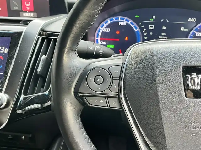 トヨタ クラウン ハイブリッド RS アドバンス 滋賀県 2018(平30)年 3.4万km ホワイトパールクリスタルシャイン 純正8インチナビ/DVD/CD/SD/AUX/Bluetooth/USB/AUX/サンルーフ/レザーシート/TRDエアロ/追従クルーズコントロール/全方位カメラ/パーキングアシスト/コーナーセンサー/パドルシフト/ドライブレコーダー/ETC2.0