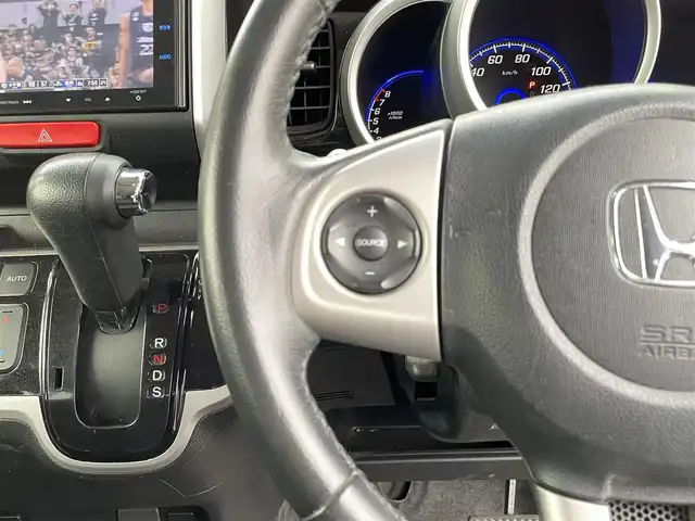 ホンダ Ｎ ＢＯＸ カスタム ターボ SSパッケージ 長野県 2014(平26)年 10.8万km スマートブラック 社外ナビ（FM/AM、CD、DVD、BT）/バックカメラ/フルセグテレビ/クルーズコントロール追従無/社外ETC/前席シートヒーター/両側パワースライドドア/横滑り防止装置/純正フロアマット/キセノンヘッドライト/フォグランプ/社外１４ＡＷ/ABS/保証書、取扱説明書/スマートキー/４ＷＤ/×事故車の為DN落禁止×
