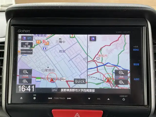 ホンダ Ｎ ＢＯＸ カスタム ターボ SSパッケージ 長野県 2014(平26)年 10.8万km スマートブラック 社外ナビ（FM/AM、CD、DVD、BT）/バックカメラ/フルセグテレビ/クルーズコントロール追従無/社外ETC/前席シートヒーター/両側パワースライドドア/横滑り防止装置/純正フロアマット/キセノンヘッドライト/フォグランプ/社外１４ＡＷ/ABS/保証書、取扱説明書/スマートキー/４ＷＤ/×事故車の為DN落禁止×