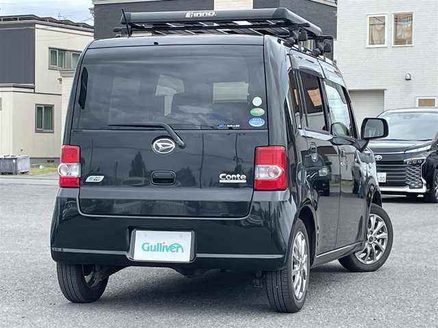 ダイハツ ムーヴ コンテ L 道央・札幌 2014(平26)年 11.1万km ブラックマイカメタリック ４WD/社外メモリーナビ/CD/DVD/BT/フルセグ/エコアイドル/リモコンキー/ハロゲンヘッドライト/ヘッドライトレベライザー/電動格納ミラー/純正フロアマット/ドアバイザー/社外ルーフラック/社外エンジンスターター/鉄チンホイール付冬タイヤ積込/155/65/R14/2021年/山5mm