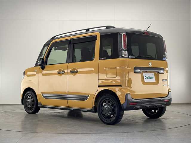 スズキ スペーシア ギア HYBRID XZ 宮崎県 2020(令2)年 4.8万km アクティブイエロー/ガンメタリック2トーン 禁煙車/全方位モニター/純正7インチナビ/（CD・DVD/SD/MSV/BT/USB/フルセグ）/純正ビルトインETC/純正ドライブレコーダー/両側パワースライドドア/スズキセーフティサポート/・衝突被害軽減ブレーキ/・アダプティブクルーズコントロール/・誤発進抑制機能（前後）/・車線逸脱警報/・先行車発進お知らせ/・オートハイビーム/ヘッドアップディスプレイ/LEDヘッドライト/LEDフォグランプ/シートヒーター（前席）/充電用USBポート/リアサーキュレーター/リアサンシェード/純正ドアバイザー
