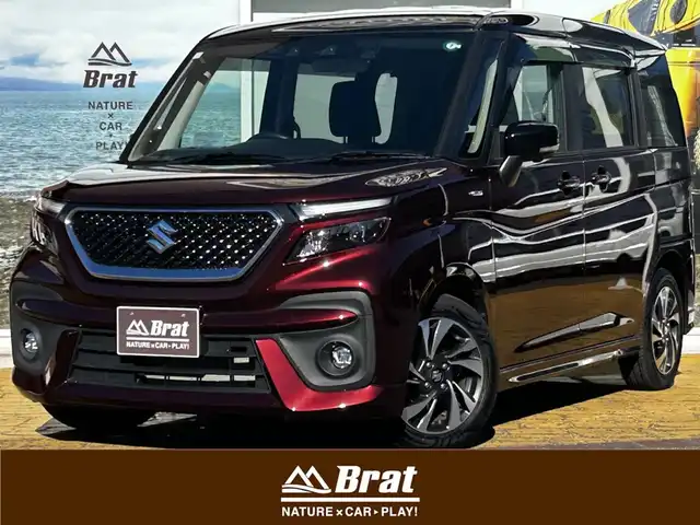 スズキ ソリオ バンディット HV MV 道北・旭川 2021(令3)年 3.4万km メロウディープレッドパール/ブラック 純正10インチナビ/全方位カメラ/フルセグTV/両側パワースライドドア/ヘッドアップディスプレイ/LEDヘッドライト/オートライト/プッシュスタート/スマートキー/ドライブレコーダー/ETC