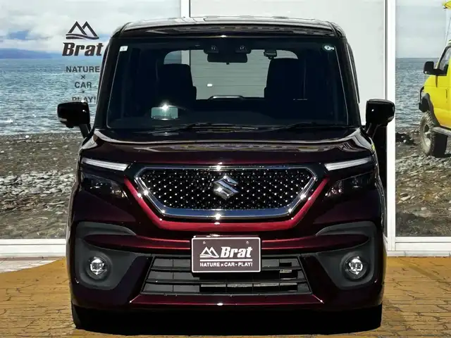 スズキ ソリオ バンディット HV MV 道北・旭川 2021(令3)年 3.4万km メロウディープレッドパール/ブラック 純正10インチナビ/全方位カメラ/フルセグTV/両側パワースライドドア/ヘッドアップディスプレイ/LEDヘッドライト/オートライト/プッシュスタート/スマートキー/ドライブレコーダー/ETC