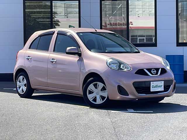 日産 マーチ 12G 山口県 2017(平29)年 5.5万km ピンク ワンオーナー/禁煙車/ディーラー純正メモリナビ/・フルセグテレビ/・Bluetooth接続オーディオ/・SDカード/バックカメラ/ETC/アイドリングストップ/オートライト/オートエアコン/横滑り防止装置/盗難防止装置/スマートキー/プッシュスタート/ドアバイザー/ドアロック連動自動格納機能/ハロゲンヘッドライト/メーター内ディスプレイ/シート:プラムカラー