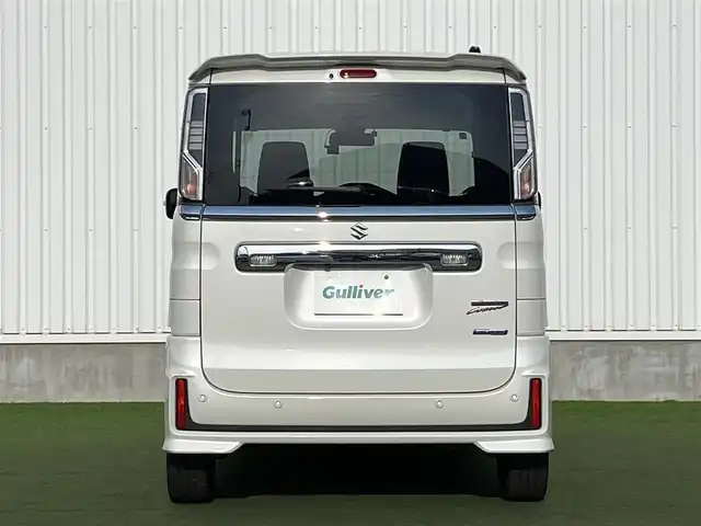 スズキ スペーシア カスタム HYBRID XS ターボ 香川県 2019(令1)年 5.6万km ピュアホワイトP 登録時走行距離：55501km/カロッツェリアナビ/　CD DVD BT　フルセグTV/バックカメラ/両側パワースライドドア/衝突被害軽減装置/レーンキープアシスト/クルーズコントロール/クリアランスソナー/横滑り防止装置/アイドリングストップ/ETC/ドライブレコーダー/ハーフレザーシート/シートヒーター/サンシェード/サーキュレータ/革巻きステアリング/スラアリングリモコン/パドルシフト/プッシュスタート/スマートキー