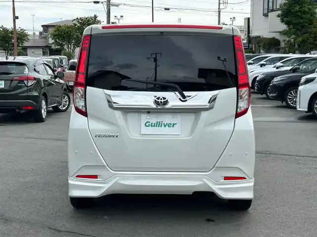トヨタ ルーミー カスタムG－T 静岡県 2019(令1)年 4.4万km パール エンジンスタートボタン/パワーステアリング/パワーウィンドウ/アイドリングストップ/スマートキー/オートエアコン/クルーズコントロール/SDナビ（CD.DVD)/Bluetooth/SDミュージックサーバー/TV（フルセグ）/ETC/ウォークスルー/純正フロアマット/シートヒーター/両側パワースライドドア/エアロパーツ（モデリスタ）/純正アルミホイール/ABS/横滑り防止装置/コーナーセンサー前後/レーンキープアシスト/オートライト/オートマチックハイビーム/LEDライト/Wエアバッグ/衝突軽減システム