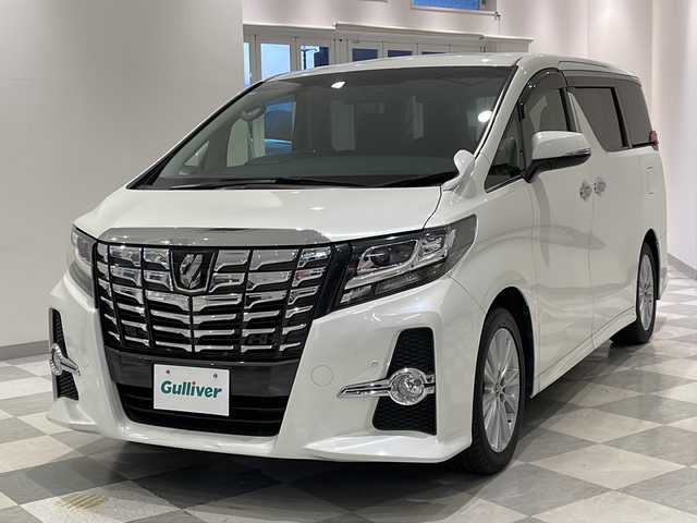 トヨタ アルファード S Aパッケージ 福井県 2015(平27)年 8.1万km ホワイトパールクリスタルシャイン 純正SDナビ/フルセグTV/BT/DVD/CD/SD/バックカメラ/フリップダウンモニター/ビルトインETC/前後ドライブレコーダー/クルーズコントロール/コーナーセンサー/両側パワースライドドア/デジタルインナーミラー/MTモード付AT/ウッドコンビステアリング/オートライト/LEDヘッドライト/純正18インチアルミホイール/プッシュスタート/スマートキー×2