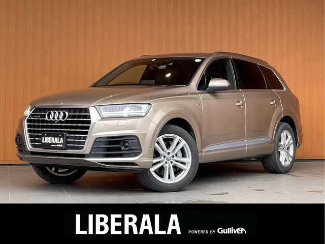 アウディ Ｑ７ 3．0TFSI クワトロ 愛知県 2018(平30)年 3.3万km ベージュ Ｓｌｉｎｅ　/サンルーフ　/黒革シート　/シートヒーター　/純正ナビ　/フルセグＴＶ　/３６０カメラ　/アダプティブエアサス　/ＡＣＣ　/ブラインドスポット　/レーンキープ　/７シーターパッケージ　/純正１８インチアルミ　/パドルシフト　/シートメモリ　