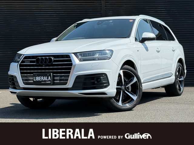 アウディ Ｑ７ 55TFSIクワトロアダプティブエアサスペンション 静岡県 2019(平31)年 4.8万km パール エアサスペンション/パノラマサンルーフ/レザーシート/バーチャルコックピット/BSM/電動リアゲート/純正ナビ/(CD/DVD/Bluetooth/フルセグ)/360°カメラ/アダプティブクルーズコントロール/レーンキープアシスト/パーキングアシスト/ダウンヒルアシストコントロール/メモリー付パワーシート/シートヒーター/アドバンストキー/ETC2.0/ドライブレコーダー/純正フロアマット/純正21インチアルミホイール/3列シート/保証書/取説