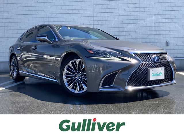 レクサス ＬＳ 500h バージョンL 静岡県 2019(令1)年 7.2万km マンガンラスター Toyota Safety Sense/純正ナビ/　AM FM CD DVD Bluetooth USB AUX/フルセグTV/ビルトインETC2.0/LEDオートヘッドランプ/全席シートヒーター＆シートベンチレーション/レーダークルーズコントロール/デジタルインナーミラー/パワートランクリッド/純正20インチアルミホイール/ヘッドアップディスプレイ/電動リアサンシェード/スマートキー2本＆カードキー1枚/アラウンドビューモニター/ドライブレコーダー/ブラウンレザーシート/全席パワーシート
