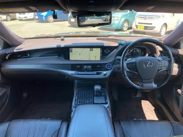 レクサス ＬＳ 500h バージョンL 静岡県 2019(令1)年 7.2万km マンガンラスター Toyota Safety Sense/純正ナビ/　AM FM CD DVD Bluetooth USB AUX/フルセグTV/ビルトインETC2.0/LEDオートヘッドランプ/全席シートヒーター＆シートベンチレーション/レーダークルーズコントロール/デジタルインナーミラー/パワートランクリッド/純正20インチアルミホイール/ヘッドアップディスプレイ/電動リアサンシェード/スマートキー2本＆カードキー1枚/アラウンドビューモニター/ドライブレコーダー/ブラウンレザーシート/全席パワーシート