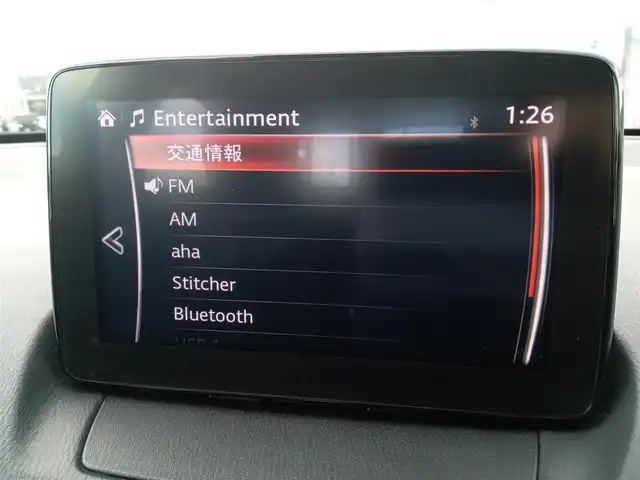 マツダ デミオ 13S 福井県 2018(平30)年 5万km ソウルレッドクリスタルM マツダコネクト７インチセンターディスプレイナビ/（Bluetooth/FM/AM/USB）/CELLSTARレーダー探知機（AR920AT）/CELLSTARドライブレコーダー（CS-21FH）/スマートキー/プッシュスタート/社外ETC/シートヒーター（D+N席）/LEDヘッドライト/オートライト/コーナーセンサー後/社外AW15インチ