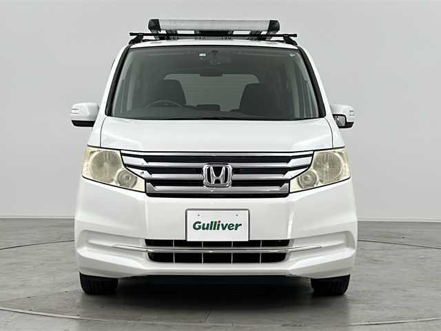 ホンダ ステップワゴン G インターナビEセレクション 群馬県 2012(平24)年 11.4万km ホワイトオーキッドパール 純正ナビ　純正９型後席モニター　バックカメラ　フルセグＴＶ　両側電動スライドドア　ＥＴＣ　ドライブレコーダー　キセノンヘッドライト　オートライト　スマートキー　横滑り防止装置　ルーフキャリア　禁煙