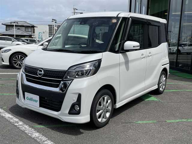 日産 デイズ ルークス ハイウェイスターX 長崎県 2019(平31)年 1.8万km ホワイトパール 全方位カメラ/社外ナビ/（ワンセグ・BT・FMAM・CD)/エマージェンシーブレーキ/レーンキープアシスト/ETC/左パワースライドドア/スマートキー/スペアキー/前後ドライブレコーダー/コーナーセンサー/オートライト/LEDヘッドライト/オートハイビーム/アイドリングストップ