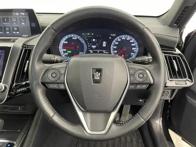 トヨタ クラウン ハイブリッド RS アドバンス Four 宮城県 2019(平31)年 2.5万km プレシャスブラックパール ムーンルーフ　/ＴＲＤエアロ　/４本出マフラー　/ヘッドアップディスプレイ　/アダプティブクルーズコントロール　/ＢＳＭ　/クリアランスソナー/バックモニター/プリクラッシュセーフティ/レーンディパーチャーアラート/オートマチックハイビーム/シートヒーター／ステアリングヒーター/メモリ機能付パワーシート/エンジンスターター　/カードキー付属　/専用スパッタリング塗装１８ＡＷ　/シーケンシャルターンランプ/ドライブレコーダー/ETC2.0