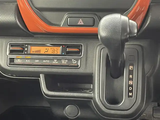 スズキ ハスラー HYBRID G ターボ 熊本県 2020(令2)年 3.6万km バーミリオンオレンジ/ガンメタリック2トーン ワンオーナー　/社外ナビMDV-D407BTW（ＣＤ・ＤＶＤ・フルセグ・ＢＴ・ＳＤ）/前席シートヒーター　/スズキセーフティサポート/・衝突軽減ブレーキデュアルカメラブレーキ/・アダブティブクルーズコントロール/・レーンキープアシスト/・標識認識機能/・踏み間違い防止/・オートマチックハイビーム/横滑り防止/アイドリングストップ/後ろのみコーナーセンサー/パドルシフト/社外フロアマット/オートライト/スマートキー/プッシュスタート/スペアキー1本/保証書/取扱説明書