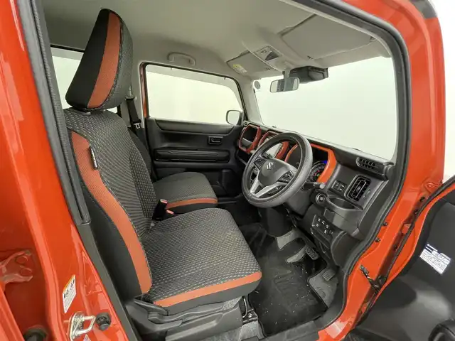 スズキ ハスラー HYBRID G ターボ 熊本県 2020(令2)年 3.6万km バーミリオンオレンジ/ガンメタリック2トーン ワンオーナー　/社外ナビMDV-D407BTW（ＣＤ・ＤＶＤ・フルセグ・ＢＴ・ＳＤ）/前席シートヒーター　/スズキセーフティサポート/・衝突軽減ブレーキデュアルカメラブレーキ/・アダブティブクルーズコントロール/・レーンキープアシスト/・標識認識機能/・踏み間違い防止/・オートマチックハイビーム/横滑り防止/アイドリングストップ/後ろのみコーナーセンサー/パドルシフト/社外フロアマット/オートライト/スマートキー/プッシュスタート/スペアキー1本/保証書/取扱説明書
