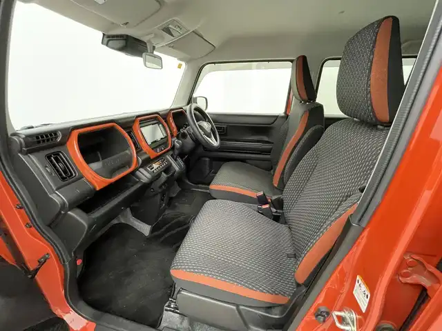 スズキ ハスラー HYBRID G ターボ 熊本県 2020(令2)年 3.6万km バーミリオンオレンジ/ガンメタリック2トーン ワンオーナー　/社外ナビMDV-D407BTW（ＣＤ・ＤＶＤ・フルセグ・ＢＴ・ＳＤ）/前席シートヒーター　/スズキセーフティサポート/・衝突軽減ブレーキデュアルカメラブレーキ/・アダブティブクルーズコントロール/・レーンキープアシスト/・標識認識機能/・踏み間違い防止/・オートマチックハイビーム/横滑り防止/アイドリングストップ/後ろのみコーナーセンサー/パドルシフト/社外フロアマット/オートライト/スマートキー/プッシュスタート/スペアキー1本/保証書/取扱説明書