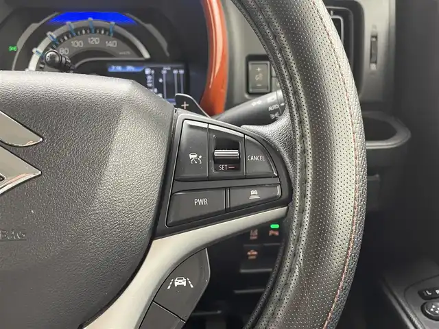 スズキ ハスラー HYBRID G ターボ 熊本県 2020(令2)年 3.6万km バーミリオンオレンジ/ガンメタリック2トーン ワンオーナー　/社外ナビMDV-D407BTW（ＣＤ・ＤＶＤ・フルセグ・ＢＴ・ＳＤ）/前席シートヒーター　/スズキセーフティサポート/・衝突軽減ブレーキデュアルカメラブレーキ/・アダブティブクルーズコントロール/・レーンキープアシスト/・標識認識機能/・踏み間違い防止/・オートマチックハイビーム/横滑り防止/アイドリングストップ/後ろのみコーナーセンサー/パドルシフト/社外フロアマット/オートライト/スマートキー/プッシュスタート/スペアキー1本/保証書/取扱説明書