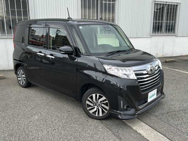 トヨタ ルーミー カスタムG 富山県 2019(平31)年 9.9万km ブラックマイカメタリック スマートキー×２/両側パワースライドドア/リモコンエンジンスターター/純正メモリーナビ(NSZT-W68T)/DVD/MSV/BT/フルセグTV/バックカメラ/ビルトインETC/前後ドラレコ(ZDR016)/衝突安全ブレーキ/オートハイビーム/LEDヘッドライト/フォグ/プッシュスタート/アイドリングストップ/クリアランスソナー/リアロールシェード/シートバックテーブル(D/N)/皮巻きステアリング/ステアリングスイッチ/純正フロアマット/取説・ナビ取説