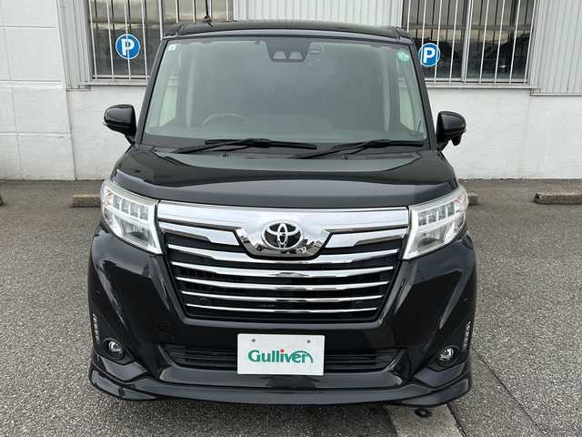 トヨタ ルーミー カスタムG 富山県 2019(平31)年 9.9万km ブラックマイカメタリック スマートキー×２/両側パワースライドドア/リモコンエンジンスターター/純正メモリーナビ(NSZT-W68T)/DVD/MSV/BT/フルセグTV/バックカメラ/ビルトインETC/前後ドラレコ(ZDR016)/衝突安全ブレーキ/オートハイビーム/LEDヘッドライト/フォグ/プッシュスタート/アイドリングストップ/クリアランスソナー/リアロールシェード/シートバックテーブル(D/N)/皮巻きステアリング/ステアリングスイッチ/純正フロアマット/取説・ナビ取説